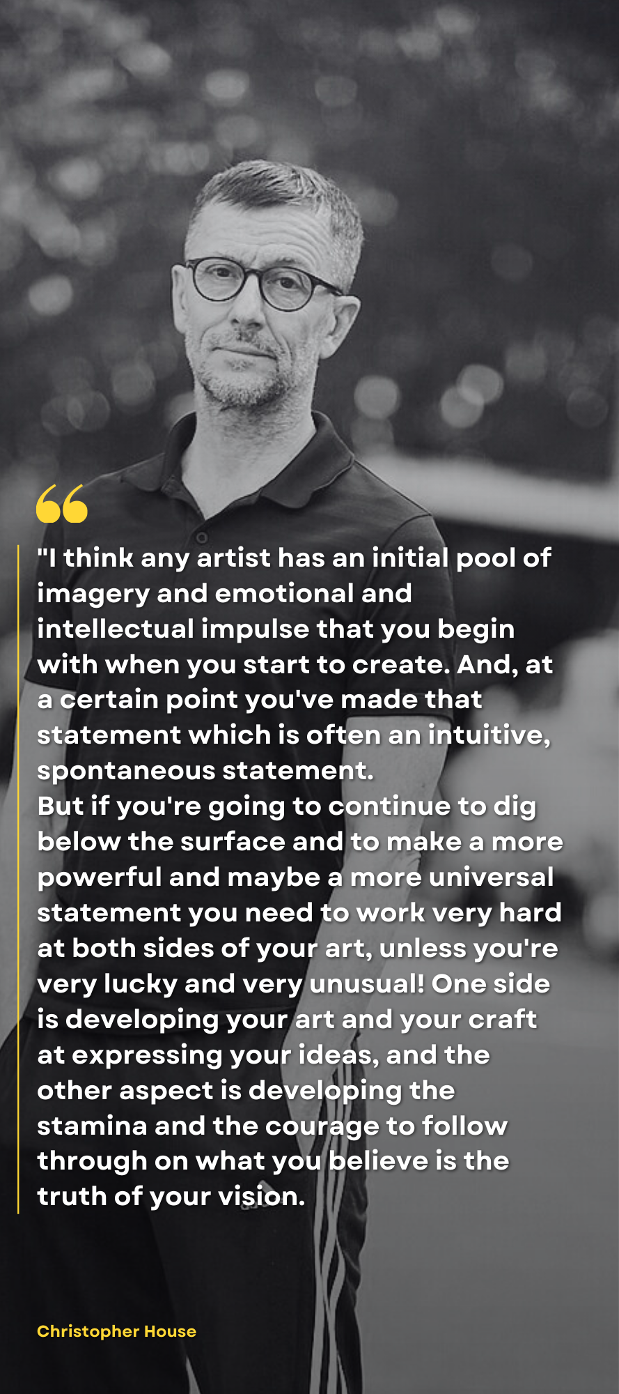 Quote overlaid over image of Christopher House