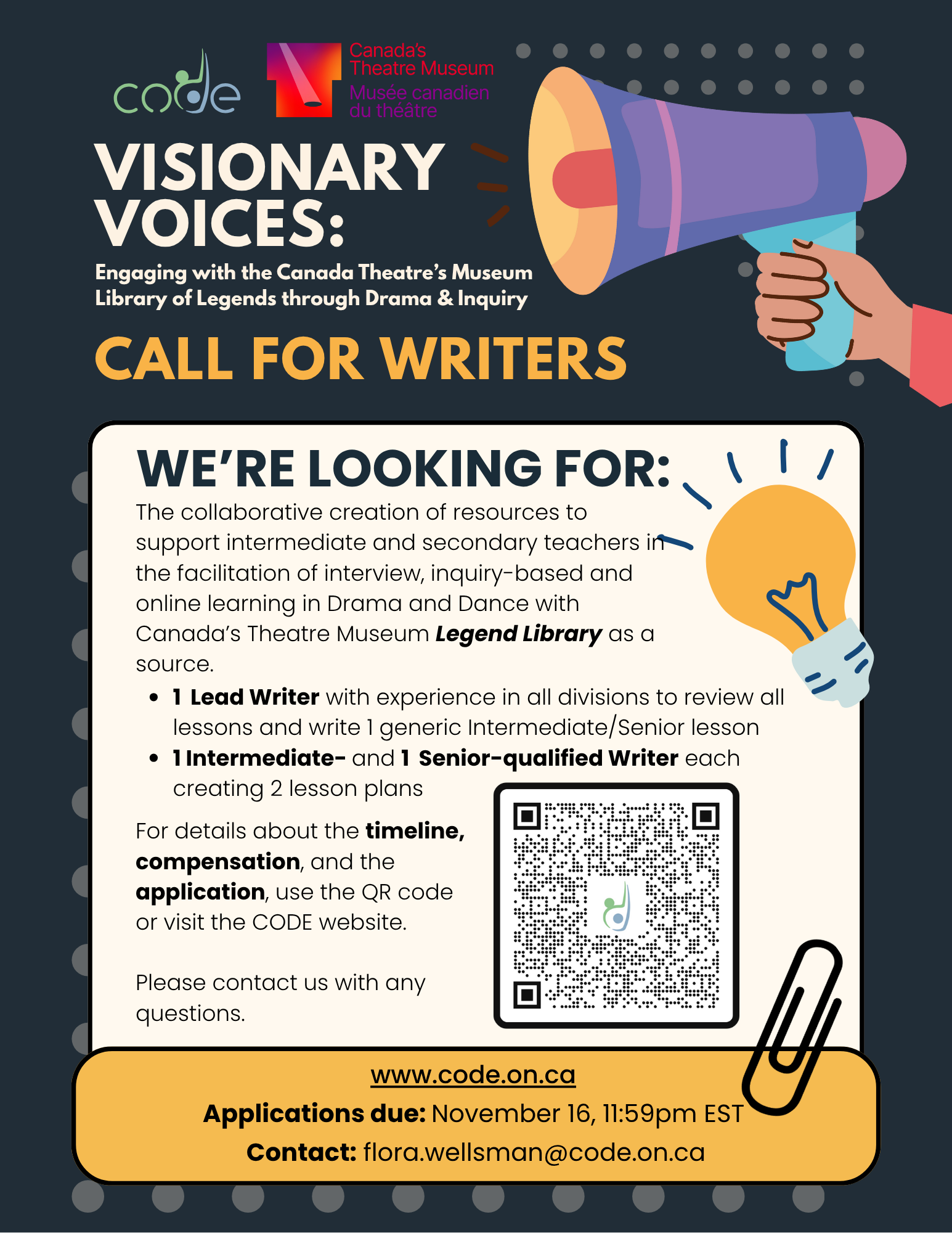 Flyer for the Call for Writers