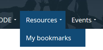 A graphic showing the My bookmarks menu link.