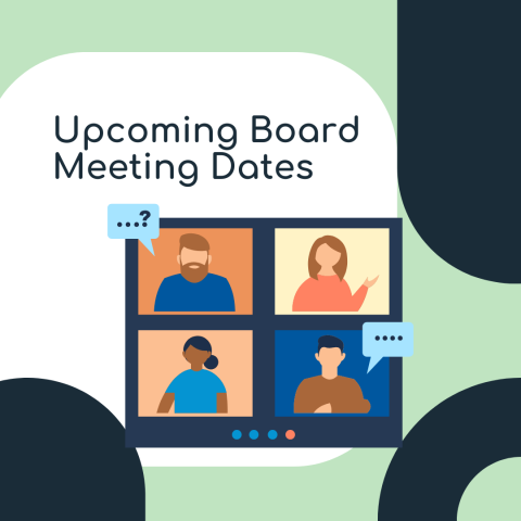 graphic for upcoming board meeting dates