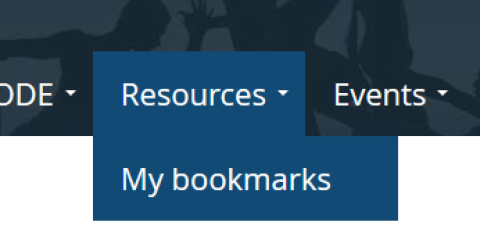 A graphic showing the My bookmarks menu link.